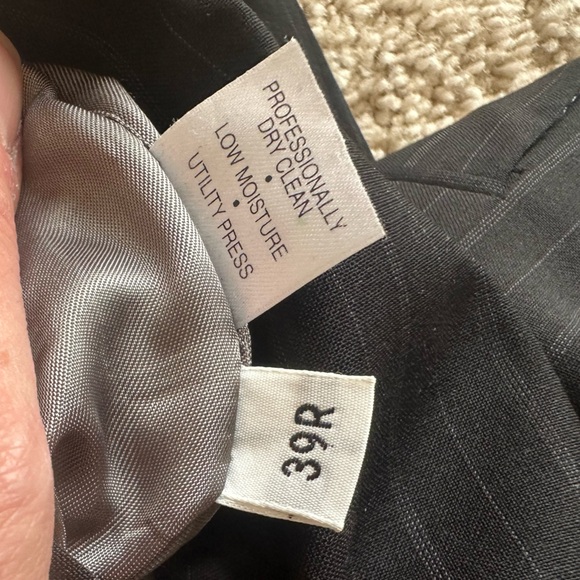 Pinstripe Palm Beach men’s suit jacket blazer 39 regular Delberts clothing black - Picture 12 of 15